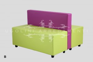 Modular sofa with wooden structure - B double bench
