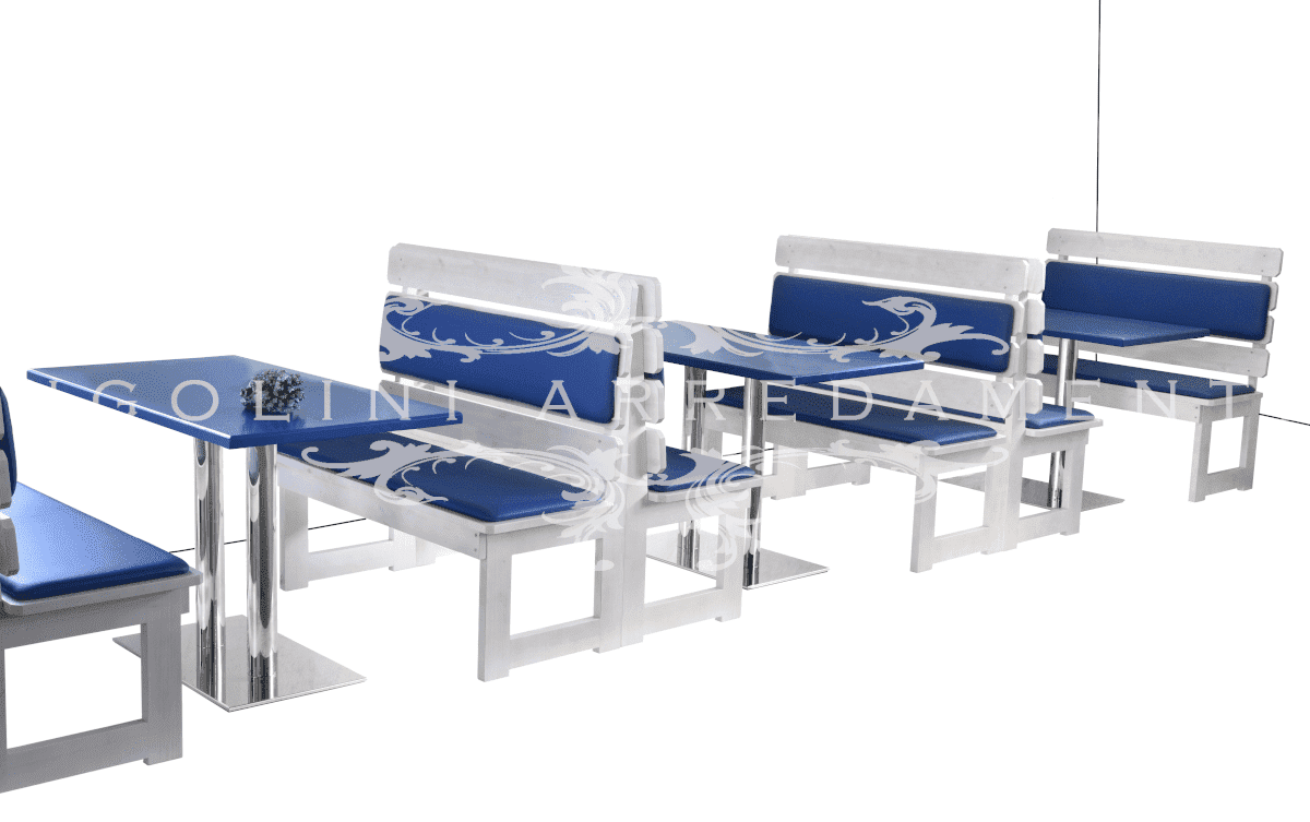 Set tavolo panche Moderno-Mediterraneo 205-panoramica