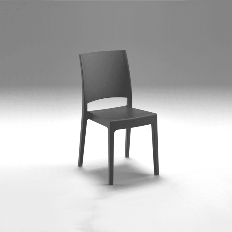 Sedie e Sgabelli - Sedia Flora antracite polpropilene - Moderno